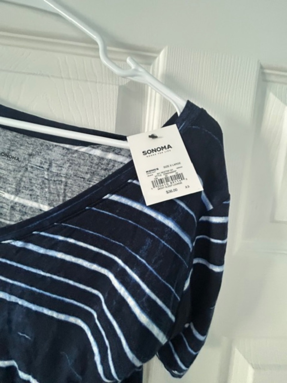 Sonoma Navy Striped Lounge Nightgown XL NWT